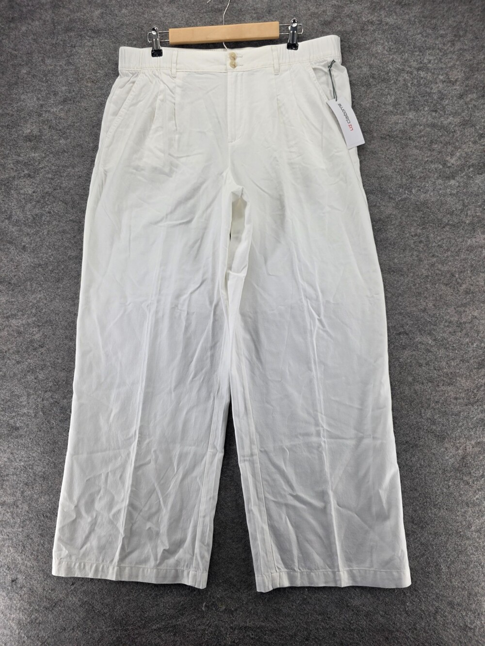 Liz Claiborne Womens 14 White Wide Leg High Rise